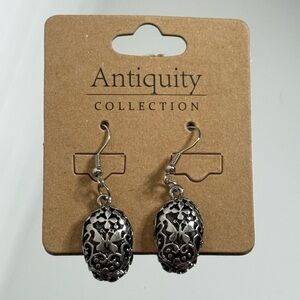 Antiquity Collection Ornate Oval Filigree Dangle Earrings